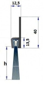 Uszczelnienie szczotkowe h8 250mm odcinki 100 cm lub 200 cm